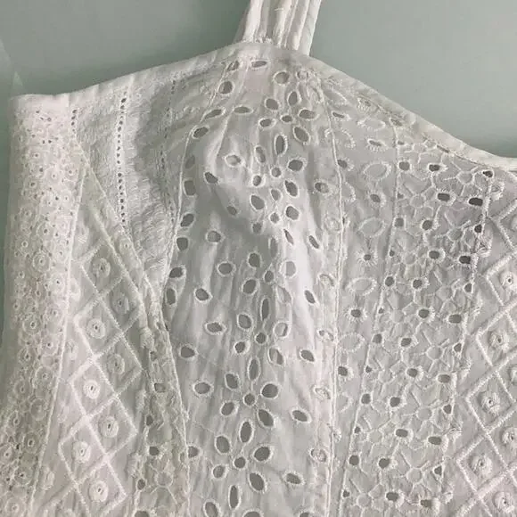 Vintage LRL Lauren Ralph Lauren white eyelet cotton fit and flare dress SZ 6 NWT - Picture 12 of 13